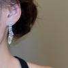 2 pieces Inlaid Necklace Earrings Set Water Drop Crystal Necklace Set Rhinestone Jewelry Set  Party