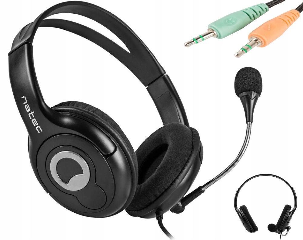 Natec Bear 2 headphones with microphone, black