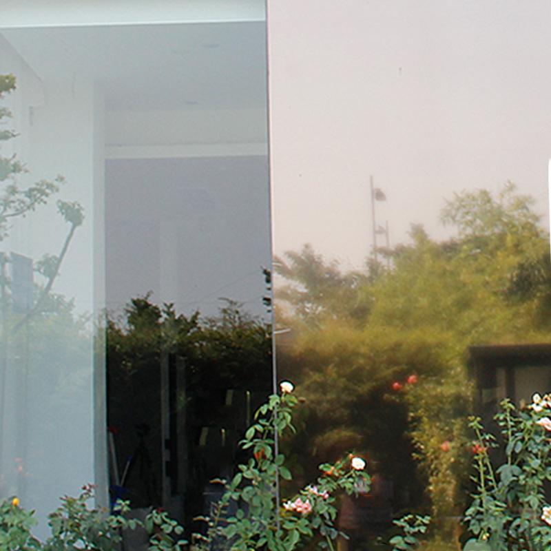 Чайный Серебристый Самоклеящаяся Оконная Пленка Конфиденциальность Зеркальный Эффект Односторонняя Видимость Снижение Тепла Солнцезащитная Тонировка ПЭТ Декоративная для Зданий