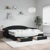 VidaXL Daybed with Trundle and Drawers Black 90x200 Cm Velvet 3197377