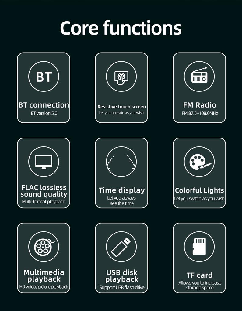 1 Din 4Inch Car Radio Touch Screen Bluetooth Music Handsfree MP5 Player TF USB Charging Remote Audio System ISO Head Unit 7805C