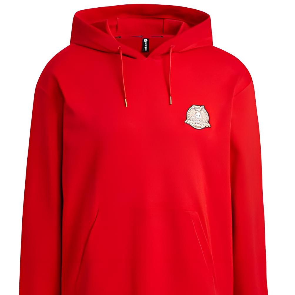 adidas Neo Pure Color Logo Print Пуловер с капюшоном с длинным рукавом Мужские топы Красный IQ1589