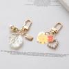 Phone Bag Pendant Gift Charms Keyring Girls Keychain Pearl Metal Shell