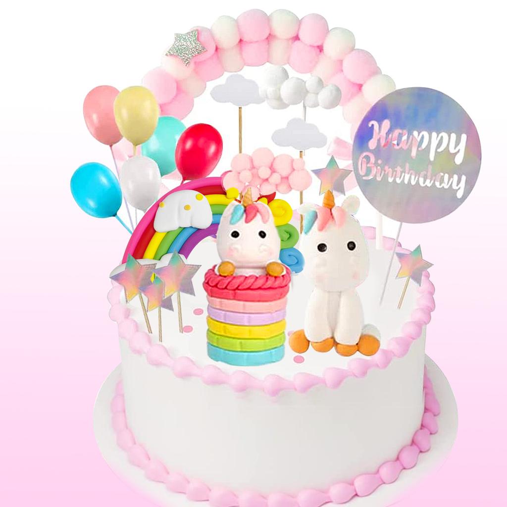 Unicorn Birthday Cake Decorating Cards Rainbow Party Unicorn Cake Decorating Set