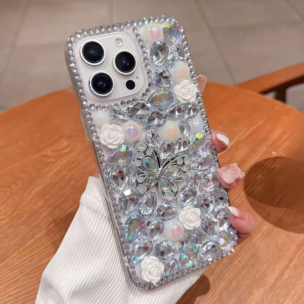 Glitter Bling Crystal Rhinestone Butterfly Phone Case For OPPO Reno 14 14F 13 13F 12 12F 11 11F Pro 4G 5G Cover Gift girl