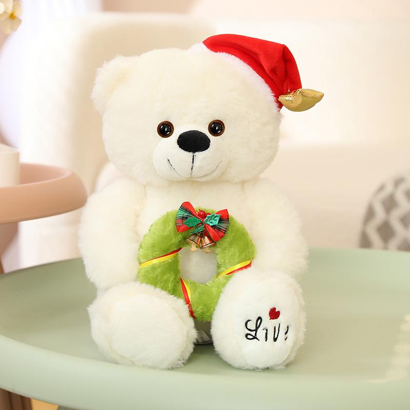 Рождественская серия Плюшевый мишка Кукла Маленькая кукла-медведь Мультяшный медведь Тряпичная кукла Защитное украшение Подарок девочке