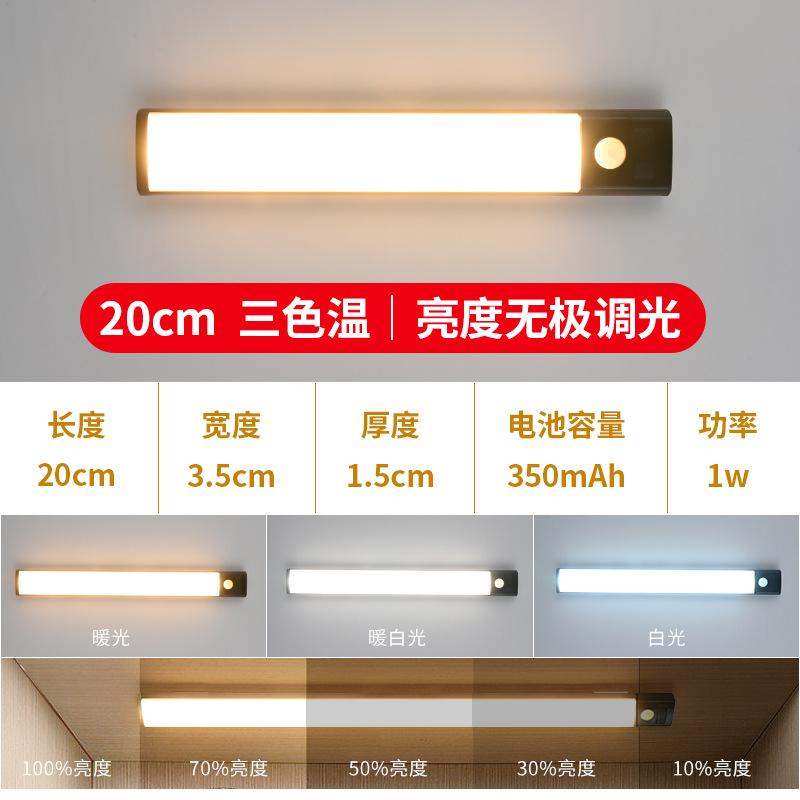 Ультратонкая интеллектуальная светодиодная лента с индукцией человеческого тела, магнитная присоска, самоклеящаяся светодиодная лента для гардероба, перезаряжаемый винный шкаф