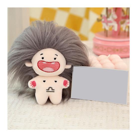 11cm Naked Doll Deciduous Toy Colorful Fluffy Hair Plushies Teeth 12-Constellation Unfinished Pretend Toy Cotton Stuffed