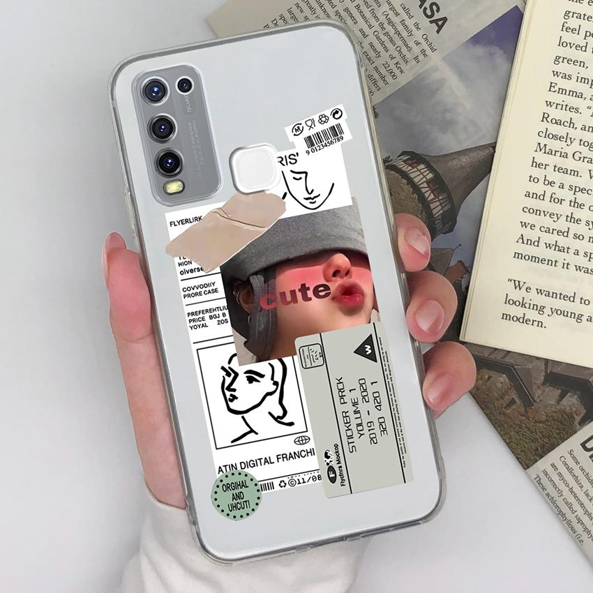 Роскошные прозрачные чехлы для защиты объектива для Vivo Y67 Y73 Y55 Y91C Y91 Y78 Y75 Y50 с узорами для милых девушек, мягкий силиконовый противоскользящий чехол для Vivo