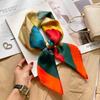 70cm Colorful Print Silk Scarf Women Fashion Kerchief Soft Satin Hairband Hands Bag Ribbon Foulard Hijab Neckerchief Headband