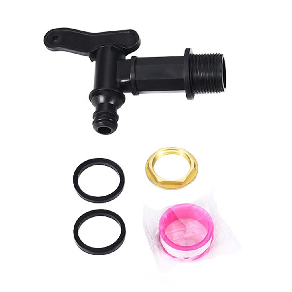 Water Butt Tap with IBC Tank Adapter Hose End Connector Snap Fit Water Butt Rain Barrel Tap 3/4" Thread Water Butt