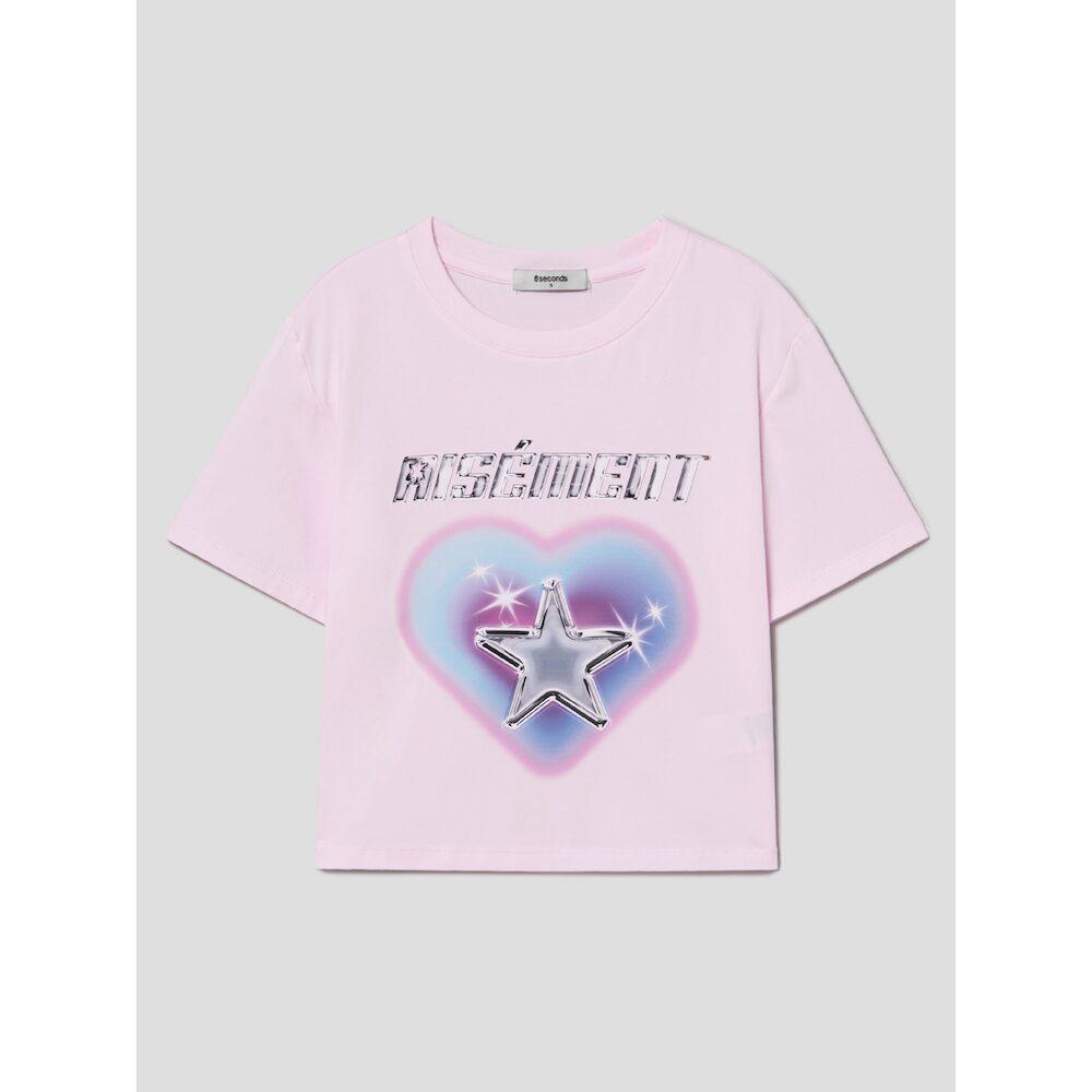 8SECONDS Graphic Short Sleeve Crop T-Shirt Light Pink (164742Ey1Y)
