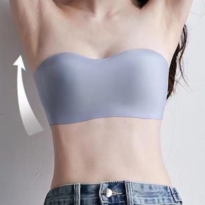 Бюстгальтер без бретелек, цельный, для женщин, собранный, бесшовный, невидимый, без стального кольца, бюстгальтер с облегающей грудью, летний, тонкий бюстгальтер