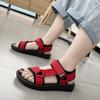 Summer Versatile Sports Sandals Women's Casual Flat Bottom Simple Non-slip Velcro Beach Seaside Shoes Women