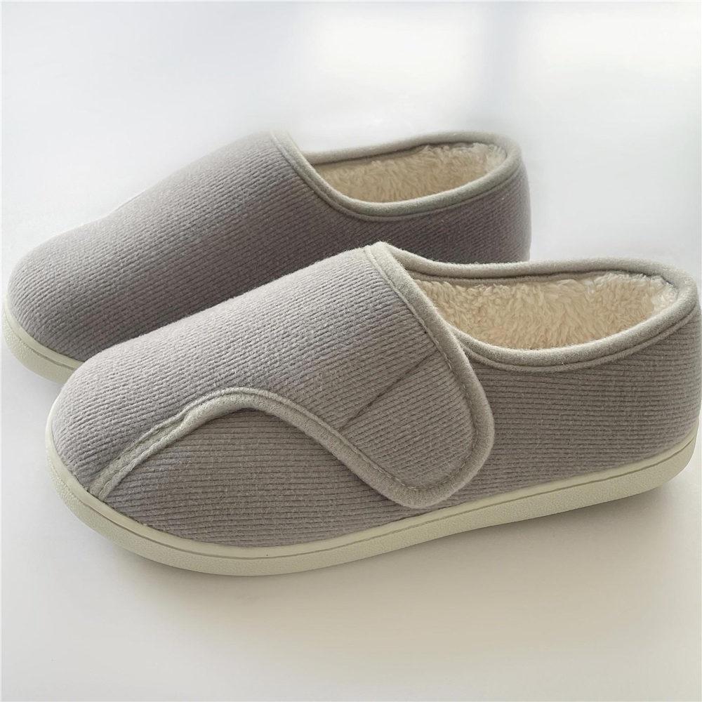 Women Memory Foam Slippers Adjustable Closed Toe Swollen Feet Slippers Comfortable House Indoor Outdoor Shoes with Rubber Sole