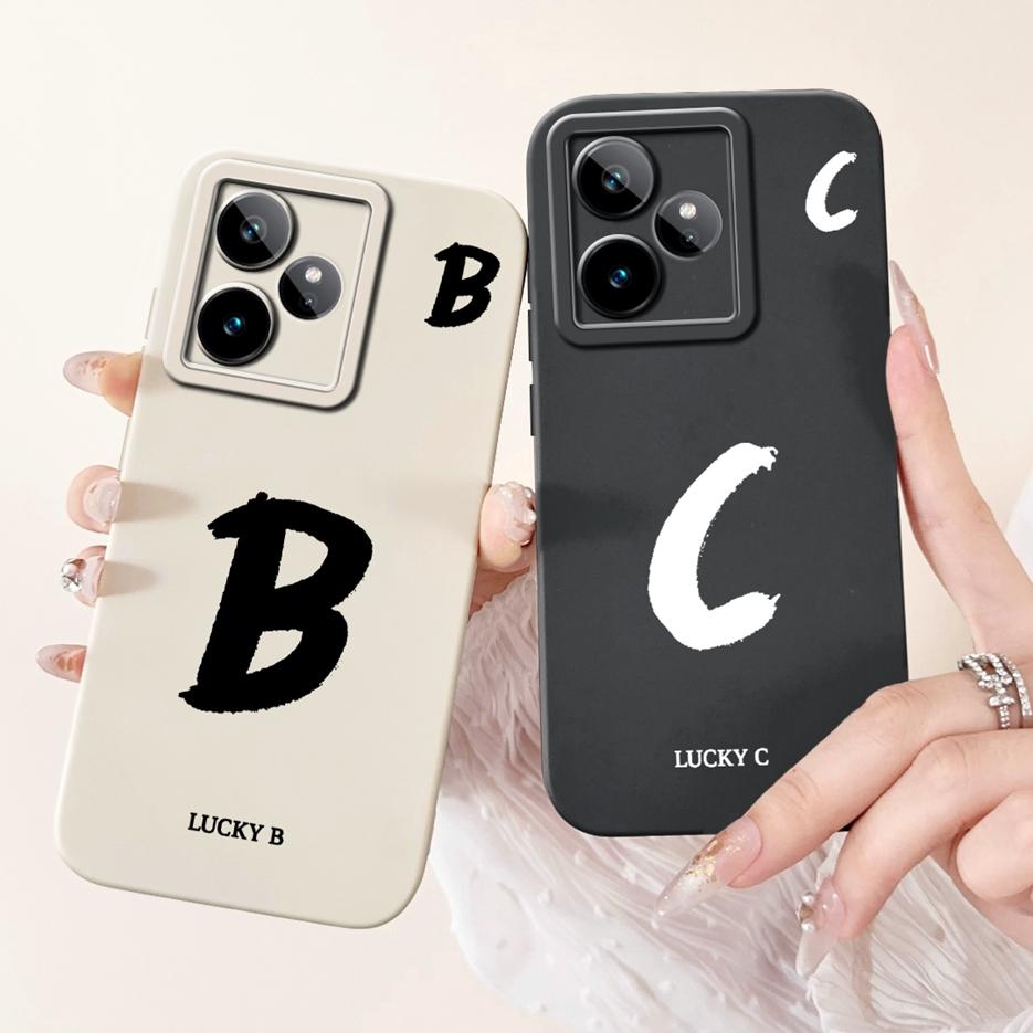 Чехол для Realme GT7 5G RMX5061 Милый Чехол с Счастливыми Буквами Мягкий ТПУ Матовый Чехол для Телефона Для Realme GT 7 Pro GT7 T 7T GT7T Fundas Coque