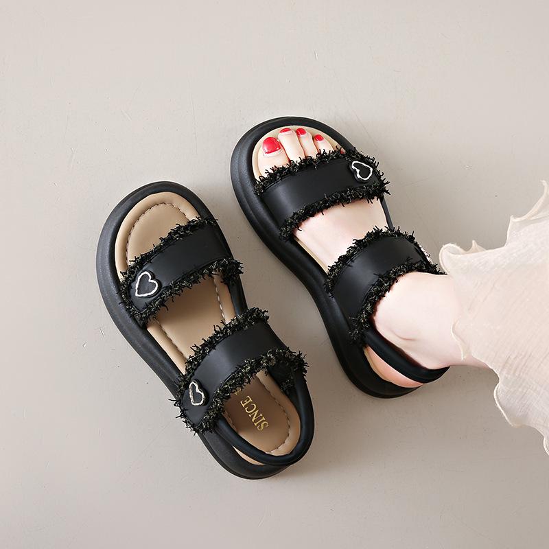 Женские сандалии на платформе, новая летняя обувь высокого класса, универсальная пляжная обувь на мягкой подошве, подходит к юбке