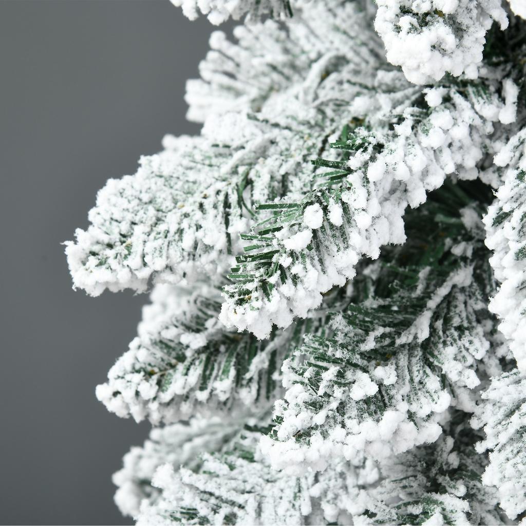 Artificial Christmas Tree, 1.80 m, with 523 Branches, Artificial Snow, Lifelike Appearance, Slim Shape