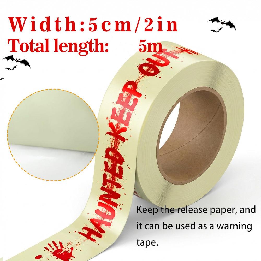 Zombie Decor Style Halloween Caution Tape Glow In The Dark Scary Caution Tape Haunted Houses