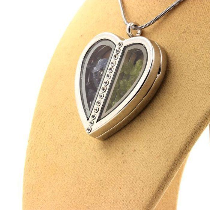 Stones and Minerals. Raw Sapphire + Peridot Necklace. Heart Model.