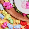 500 г/пакет, около 300 шт., DIY детские ювелирные изделия, кулон, сплошной цвет, акриловые бусины, мультяшный кролик, свободные бусины, аксессуары для украшений для волос ручной работы