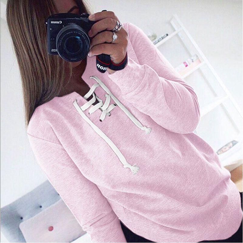 Cozy Women Sweat Sweatshirt Baggy Jumper Plain Pullover Tops Sweater Ladies Oversized