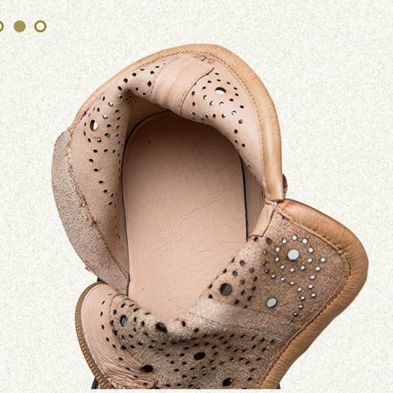 Johnature Дышащие ботинки в стиле ретро, ​​сандалии на плоской подошве из натуральной кожи, универсальная женская обувь с круглым носком