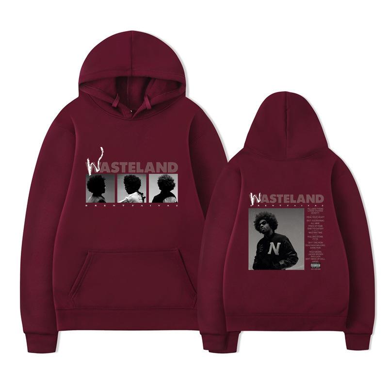 Unisex Black Hoodie Double Sided Album Cover Graphic Print Pullover Sweatshirt Streetwear
