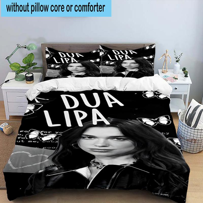 3PCS pop music Dua Lipa 3pcs Bedding,Including 3PCS Duvet Cover And 2pcs Pillowcases Perfect for Christmas,Ideal for Bedroom, Dormitory
