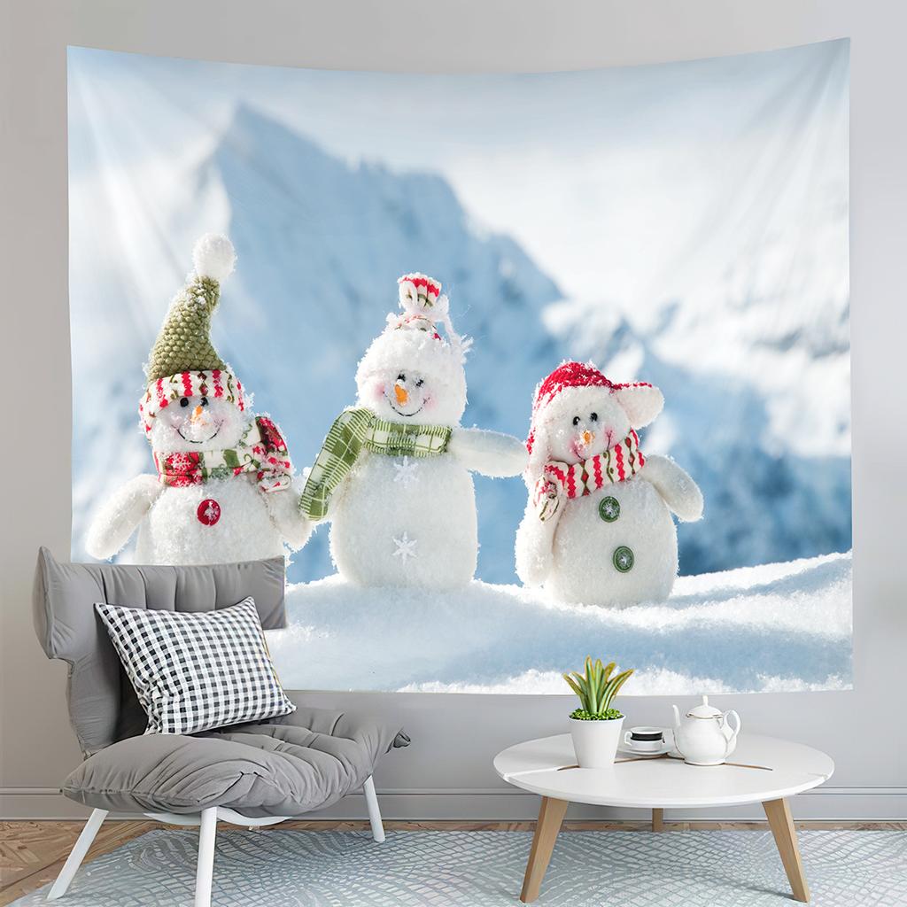 Рождественский гобелен, зимний гобелен со снежинкой, милый гобелен со снеговиком, настенный гобелен для спальни, домашний декор, гобелен