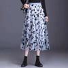 Spring Summer High Waist All-match Mesh Skirt Temperament Mid-length Long Skirts for Women Slim Pleated Skirts