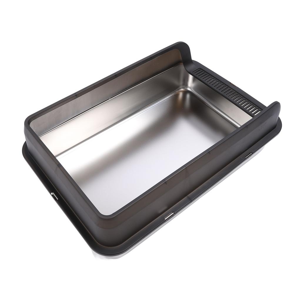 Stainless Steel Litter Box Anti Splashing Odorless Easy To Clean High Sides Semi Enclosed Cat