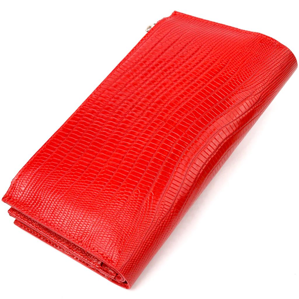 Beautiful Women's Wallet Made of Genuine Textured Leather CANPELLINI Wallet 21646 Red