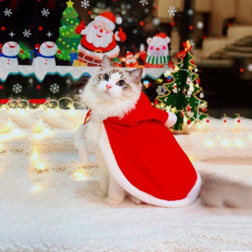 New Pet Dog Christmas Cat Cloak Hooded Style Keep Warm Cat Dog Clothing