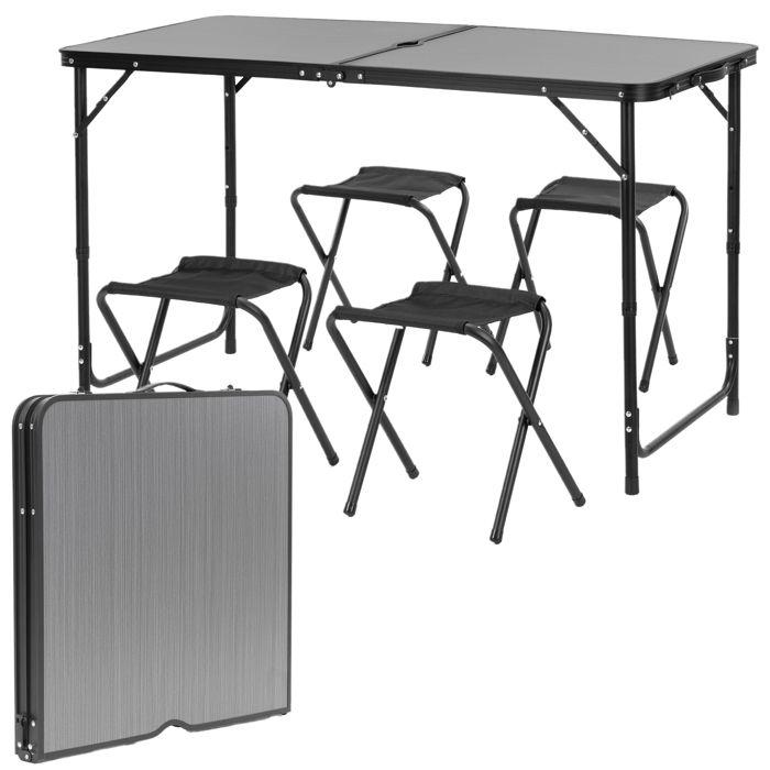 Ensemble camping pliant - SPRINGOS - Valisette pliable - 4 chaises - Réglable 3 positions - Prémonté