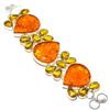 Baltic Amber, Citrine Handmade 925 Sterling Silver Bracelet 7-8" F5l95