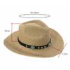 Мужская соломенная шляпа в панамском стиле, ковбойская шляпа, летняя шляпа от солнца 56-58 см