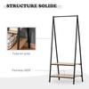 Clothes Rail, Freestanding Metal Clothes Rack with 2 Tier Storage Shelves for Bedroom and Entryway, 64 x 42.5 x 149 cm, Black Frame