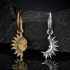 Винтажные подвески из сплава Солнца и Луны, висячие серьги-кольца, асимметричные серьги в стиле панк, хип-хоп, готические украшения, подарки для женщин и мужчин
