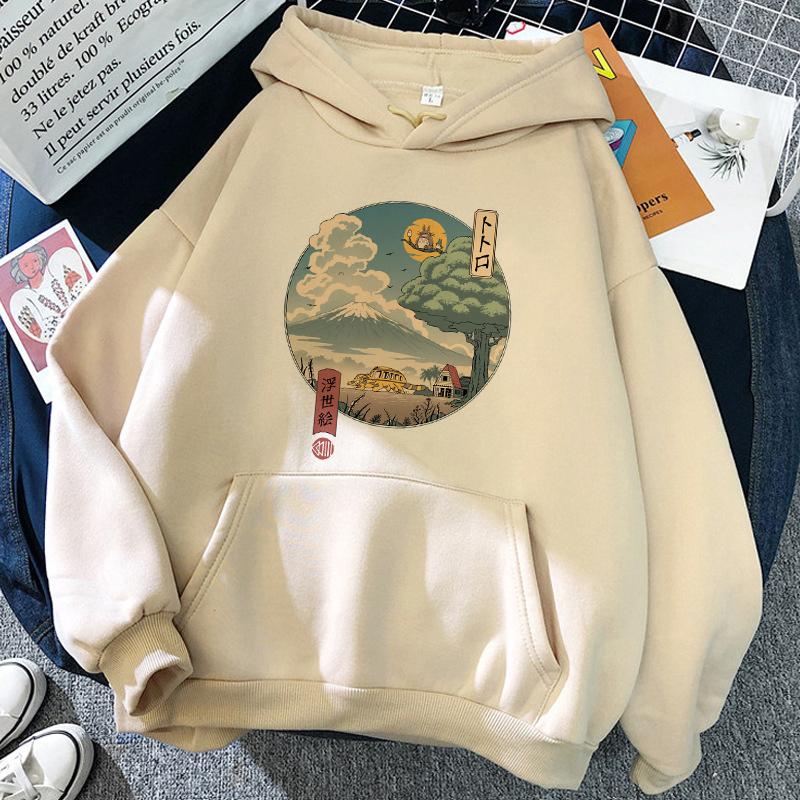 2024 Men's And Women's Long Sleeves Studio Ghibli Totoro Japanese Anime Funny Cartoon Hoodie Women Spirited Away Miyazaki Hayao Sweatshirt 90s