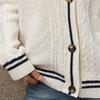 Women Sweater Coat V-neck Long Sleeve Twist Texture Knitting Coat Patchwork Color Single Breasted Loose Fit Elastic Sweater Outwear