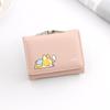 Cute Anime Inspired Short Wallet Pu Material With Three Fold Design For Women