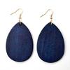 Dangle Earring 1Pair Round Water Drop Organic Beautiful Brown Hollow Exquesite Jewelry Gifts Wood 36 Colors Women Girls African  Handmade
