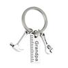 Creative Grandpa Dad Letter Carving Ruler Hammer Wrench Tool Keychain Key Ring Birthday Gift