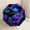 1PC Butterflies Flowers Umbrella-8-Rib Reinforced Portable Folding Travel Suitable for All Seasons Outdoor Daily Use Is an Ideal Choice  -K0387