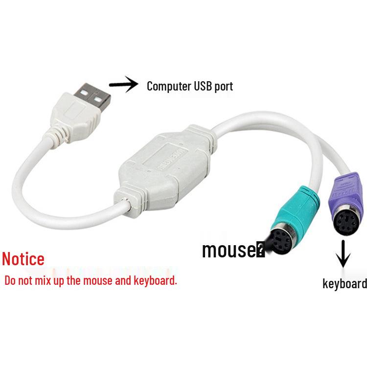 USB-переходник-разветвитель на PS2 для клавиатуры/мыши