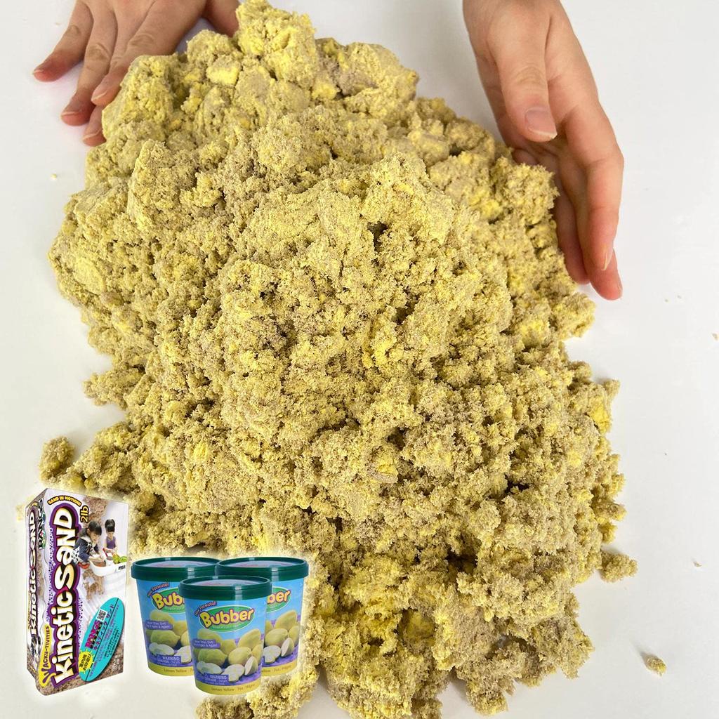 RANGS Kinetic Sand & Barber Basket Yellow Set, Indoor Sand Play Set, Certified Japanese Food Inspection Product, Made In Sweden