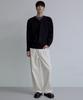 NODU V-Neck Herasi Raglan Crop Knit [Black]