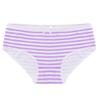 Women Stripe Mid Waist Cotton Undergarment Underwear Bikini Briefs