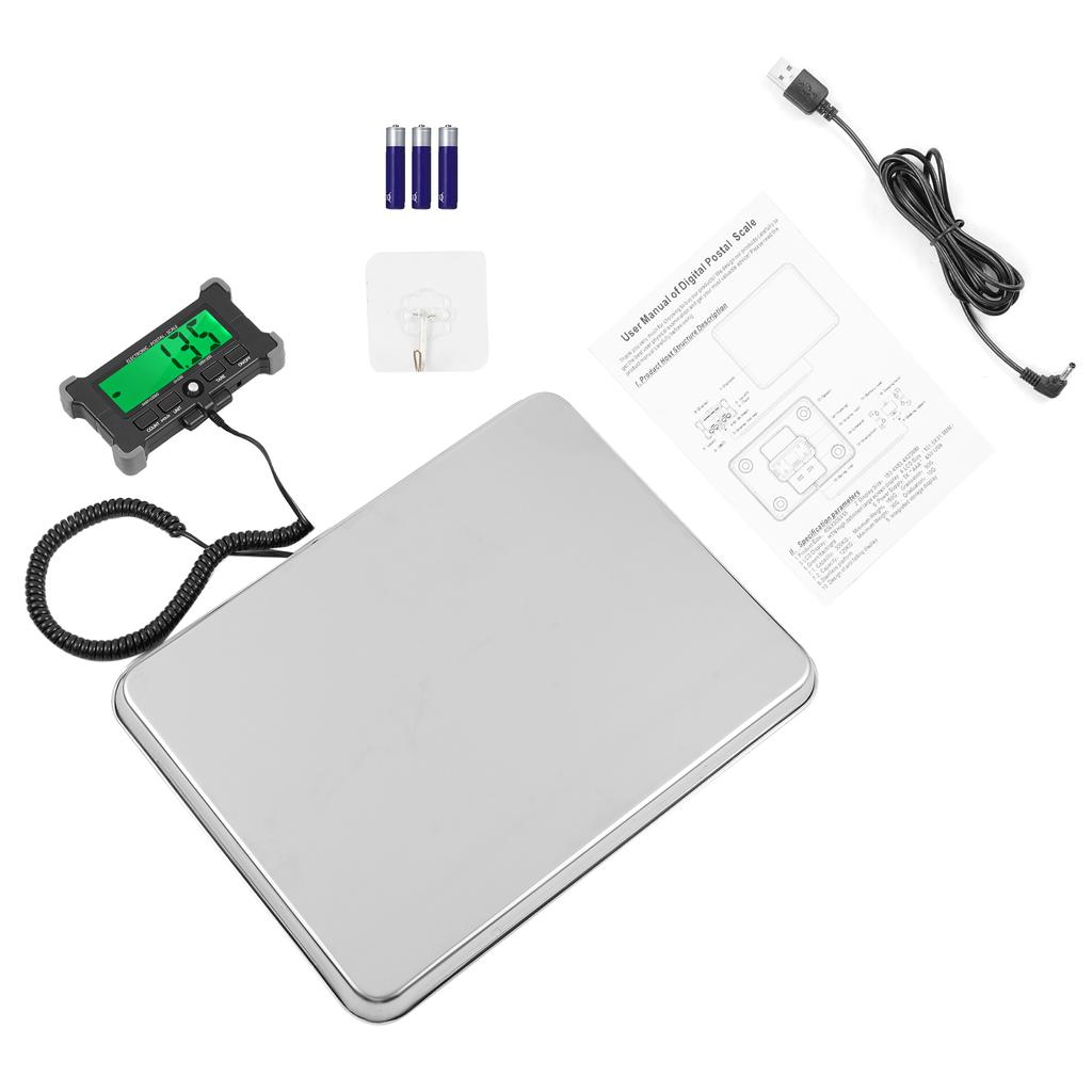 Электронные почтовые весы 264 фунта, 10 г, прецизионные встроенные цифровые весы из нержавеющей стали с ЖК-дисплеем